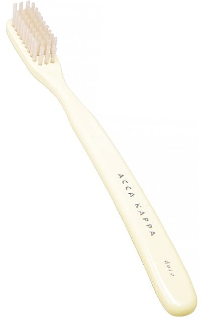 Hard Toothbrush, milky - Acca Kappa Vintage Tooth Brush Nylon Hard Ivory White Color — photo N1