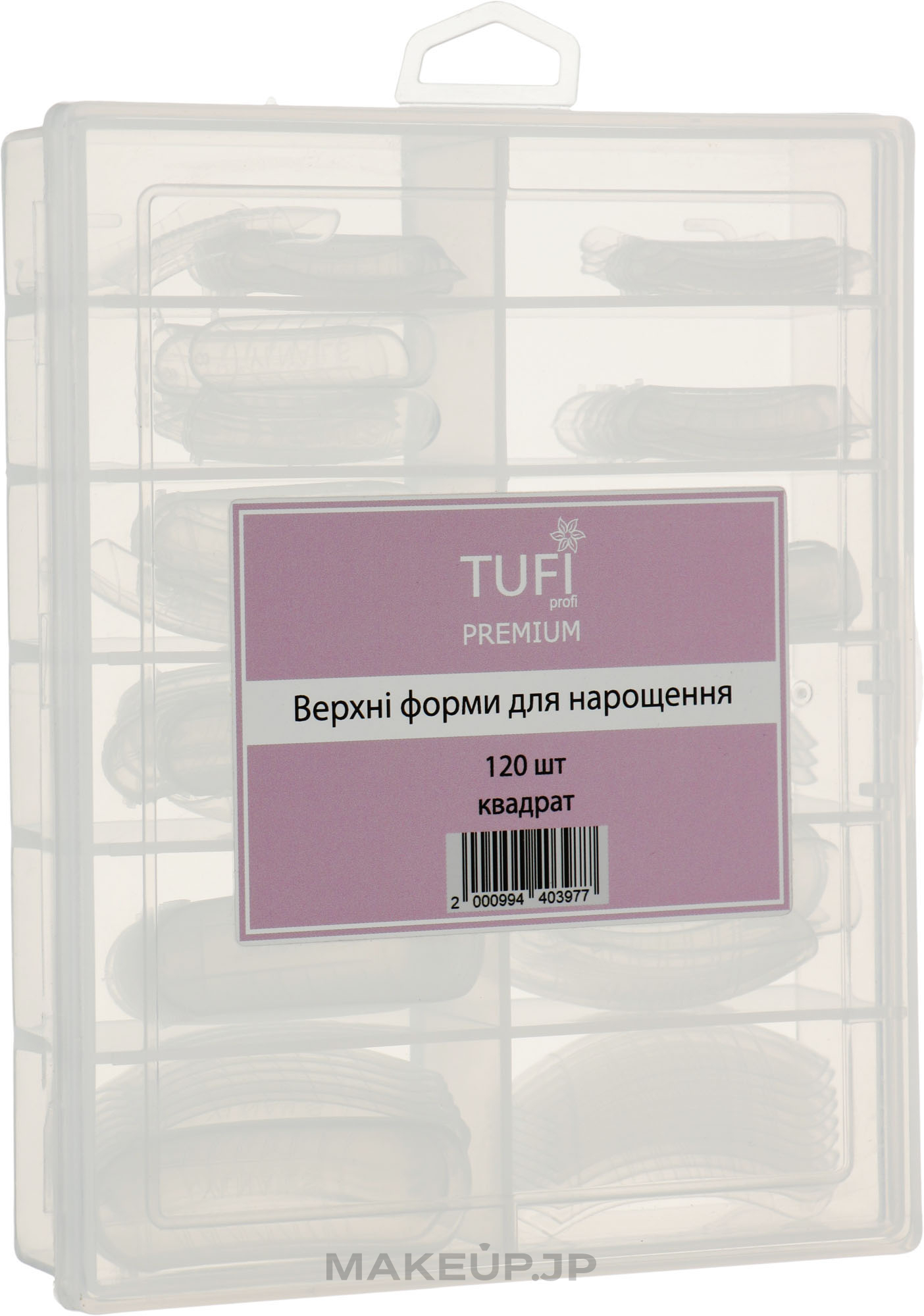 Upper Nail Forms, square, 120 pcs. - Tufi Profi Premium — photo 120 szt.