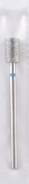Diamond Nail File Drill Bit, cylinder, L-8,0 mm, 5.0 mm, blue - Head The Beauty Tools — photo N1