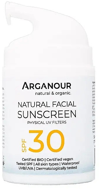 Face Sunscreen SPF30 - Arganour Natural & Organic Facial Sunscreen SPF30 — photo N1