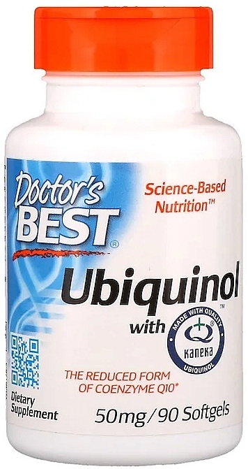 Ubiquinol with Kaneka, 50mg, softgels - Doctor's Best Ubiquinol with Kaneka 50 mg, 90 Softgels — photo N1