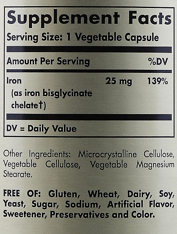 Dietary Supplement "Gentle Iron", 25 mg - Solgar Gentle Iron — photo N5