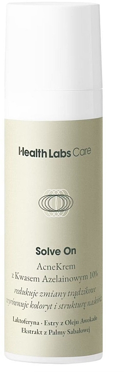 Acne Cream with Azelaic Acid 10% - HealthLabs Care Solve On Acne Cream — photo N1