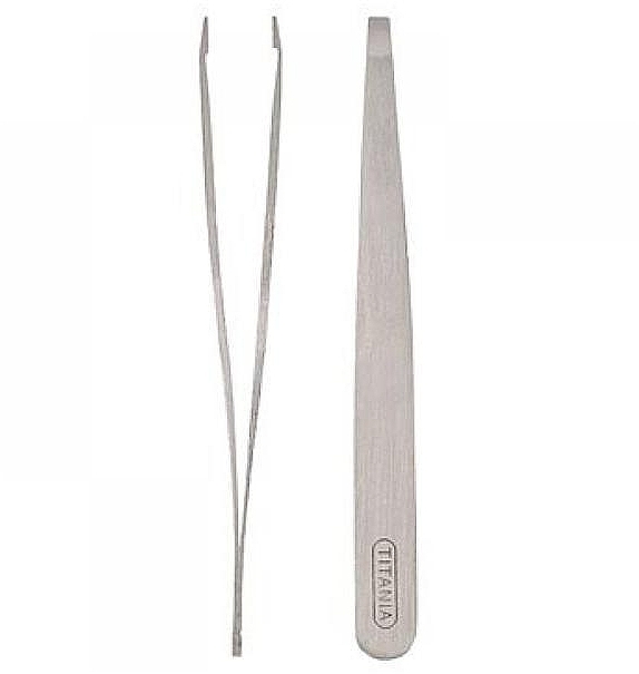 Straight Tweezers, stainless steel, 9.5 cm, 1075/A - Titania — photo N1