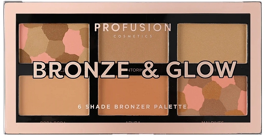 Profusion Cosmetics Bronze & Glow 6 Shade Bronzer Palette - Face Makeup Palette — photo N1