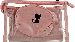 Fragrances, Perfumes, Cosmetics 3 Makeup Bag Set "Kitty", pink - Natural Style