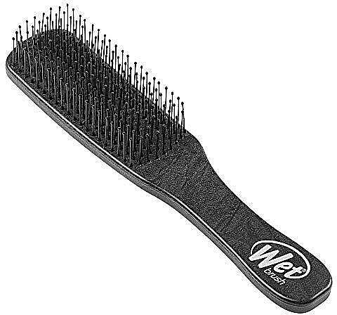 Men Hair Brush for Tangled Hair - Wet Brush Mens Detangler Black Leather — photo N1