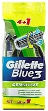 Disposable Shaving Razor Set, 5 pcs - Gillette Blue 3 Sensitive — photo N2
