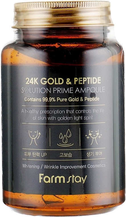 Anti-Aging Ampoule Serum withK Gold & Peptides - FarmStay 24K Gold & Peptide Solution Prime Ampoule — photo N6