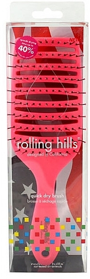 Quick Dry Hair Brush, pink - Rolling Hills Hairbrushes Quick Dry Brush Pink — photo N1