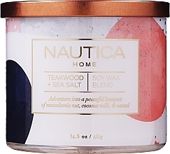 Fragrances, Perfumes, Cosmetics Scented Candle "Teakwood and Sea Salt" - Nautica Teakwood & Sea Salt Candle