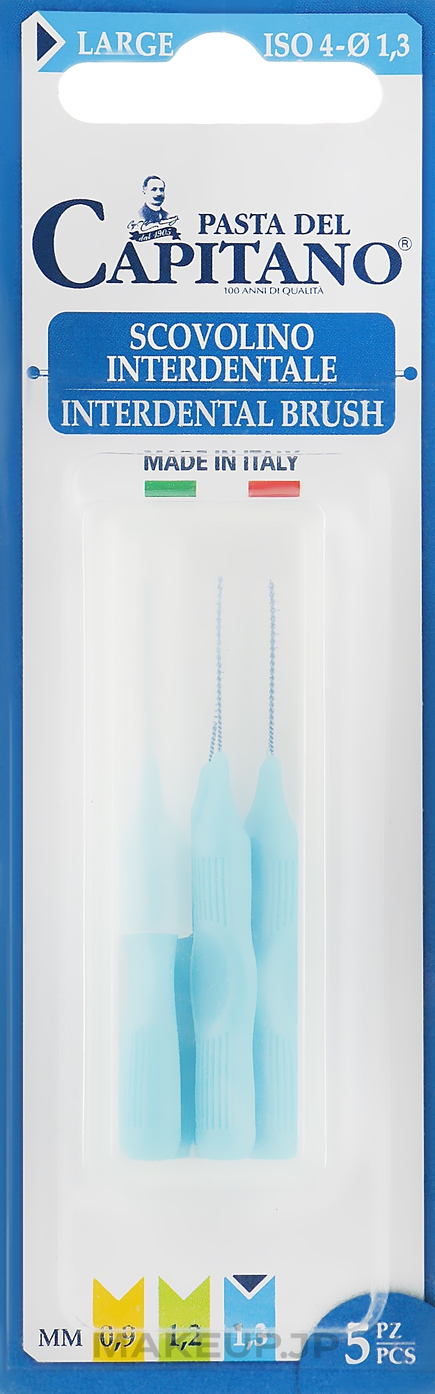 Interdental Brushes Set, blue - Pasta Del Capitano Interdental Brush Large 1.5 mm — photo 5 szt.