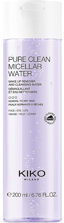 Micellar Water for Dry & Normal Skin - Kiko Milano Pure Clean Micellar Water Normal & Dry — photo N1