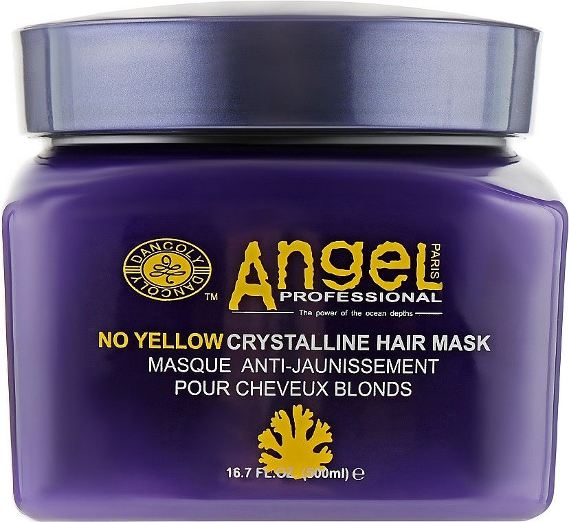 Yellow Neutralizing Mask - Angel Professional Paris No Yellow Crystalline Hair Mask — photo N1