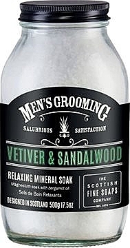 Bath Salt in Jar "Vetiver & Sandalwood" - Scottish Fine Soaps Mens Grooming Vetiver & Sandalwood Relaxing Mineral Soak — photo N1