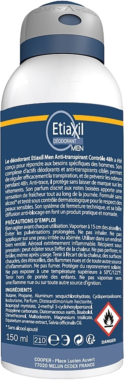 Men Antiperspirant Spray - Etiaxil Men Antiperspirant Deodorant Protection 48H Aerosol — photo N2