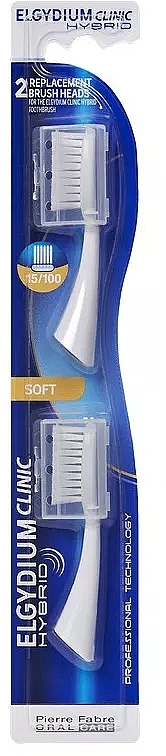 Sonic Toothbrush Heads, 2 pcs - Elgydium Clinic Hybrid Soft — photo N1