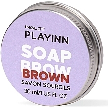 Brow Soap, brown - Inglot Playinn Soap Brow Brown — photo N2
