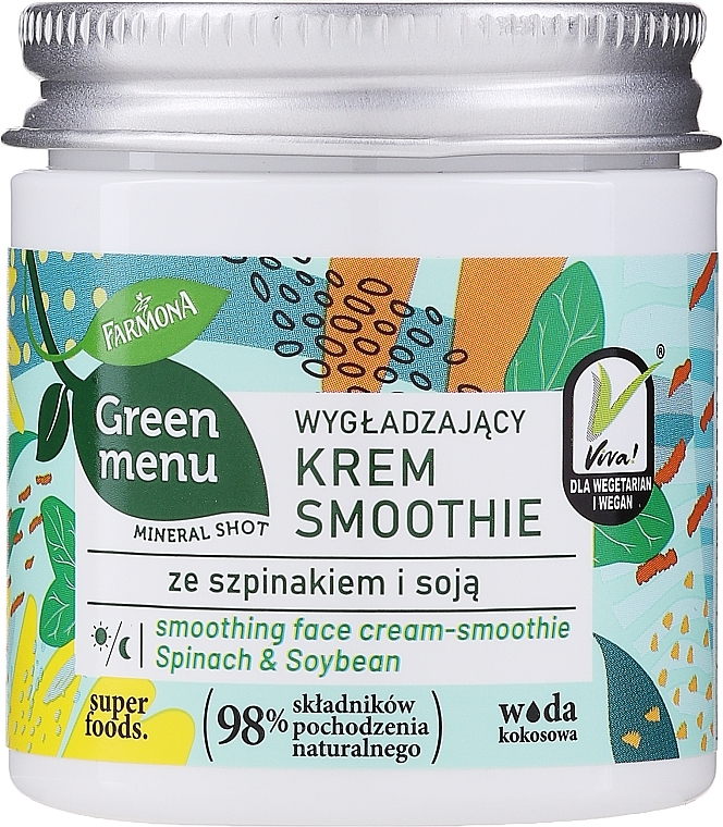 Smoothing Face Cream-Smoothie with Spinach & Soybean - Farmona Green Menu — photo N1