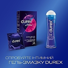 Ribbed Latex Condoms with Silicone Lubricant, with anesthetic, 12 pcs - Durex Dual Extase — photo N5