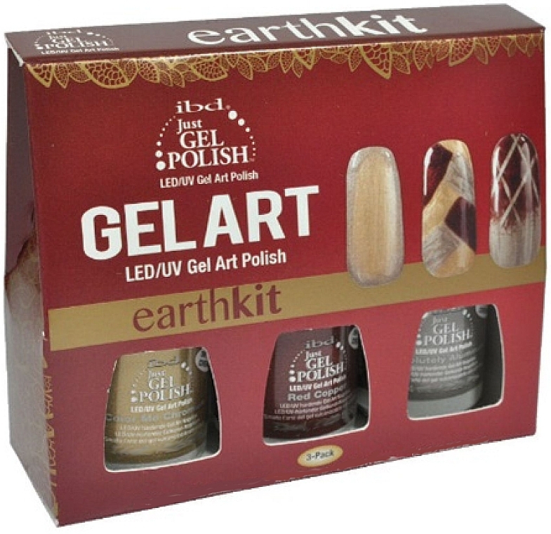 Set - IBD Just Gel Art Kit Earth (nail/lacquer/7,4mlx3) — photo N4