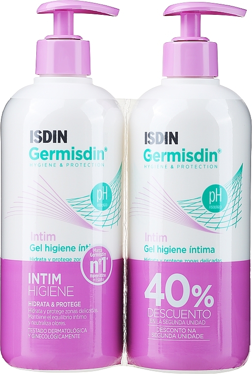 Set - Isdin Germisdin Intim Intimate Hygiene Gel Duo (intim/gel/2x500ml) — photo N1