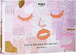 Set - Pibu Beauty Rose Quartz Facial Roller & Gua Sha Set (massager/2pcs) — photo N4