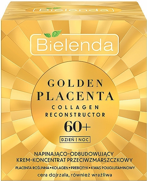 Anti-Wrinkle Lifting & Revitalizing Concentrate Cream 60+ - Bielenda Golden Placenta Collagen Reconstructor — photo N3