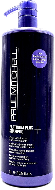 Intensive Toning Shampoo for Blond Hair - Paul Mitchell Platinum Plus+ Shampoo Medium/Dark & Highlighted Blondes — photo N2