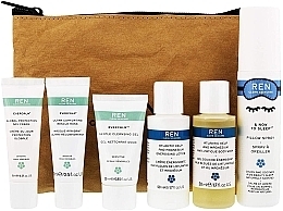 Fragrances, Perfumes, Cosmetics Set - Ren Clean Getaway Kit (sh/gel/25ml + day/cr/15ml + mask/10ml + body/wash/50ml + h/lot/50ml + spray/75ml + bag)