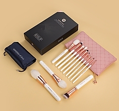 Makeup Brush Set, 12pcs - Eigshow Classic Rose Gold Master Series — photo N2
