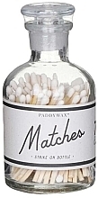 Safe Candle Matches, in a glass jar, white tip - Paddywax Matches Strike On Bottle White Tips — photo N1