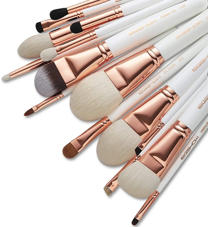 Makeup Brush Set, 15pcs - Eigshow Master Series Classic Brush Kit Rose Gold — photo N2