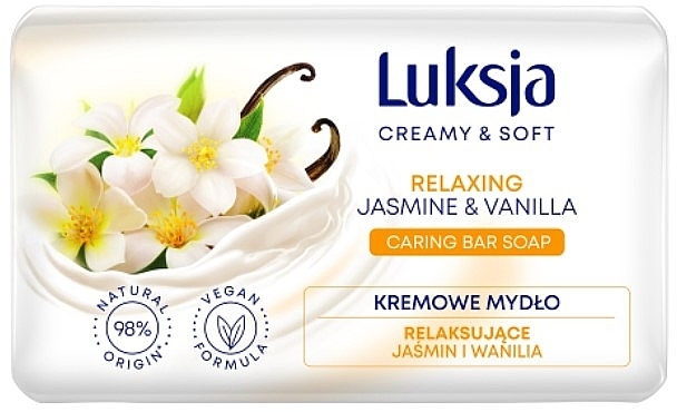 jasmine & Vanilla Cream Soap - Luksja Creamy & Soft Relaxing Jasmine & Vaniila Caring Bar Soap — photo N1
