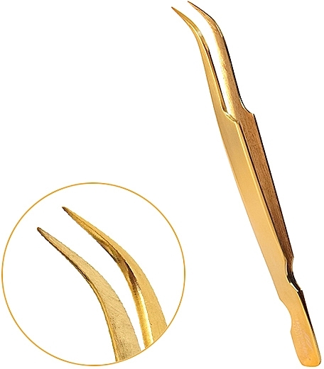 Curved Tweezers, 013, golden - Lena Lashes — photo N1