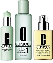 Fragrances, Perfumes, Cosmetics Set - Clinique 3-Step Skin Care System 1 (soap/200ml + lot/100ml + lot/30ml)