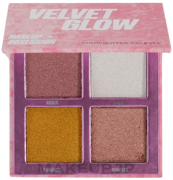Highlighter Palette - Makeup Obsession Velvet Glow Highlighter Palette — photo 4 x 1.1 g