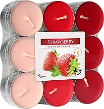 Fragrances, Perfumes, Cosmetics Tealights 'Strawberry', 18 pcs - Bispol Strawberry Scented Candles