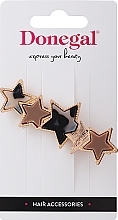 Fragrances, Perfumes, Cosmetics Hair Clip, FA-5712+1, beige-black stars - Donegal