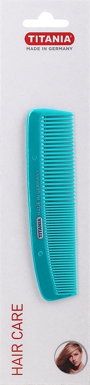 Pocket Comb, 12 cm, turquoise - Titania — photo N1