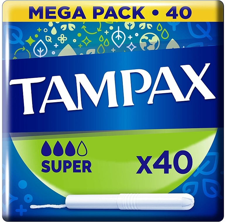 Tampons with Applicator, 40 pcs. - Tampax Super — photo N1