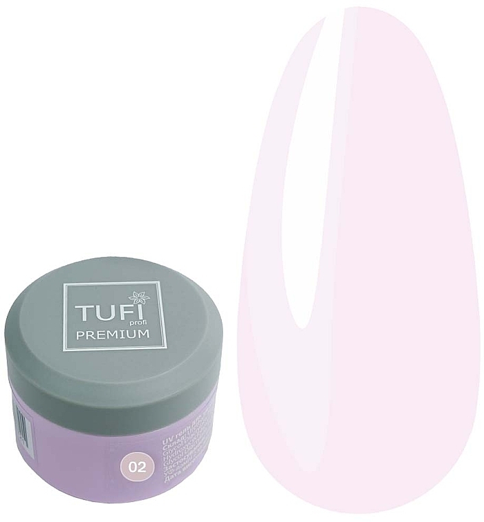 Nail Extension Gel - Tufi Profi Premium UV Gel 02 Clear Pink — photo N1