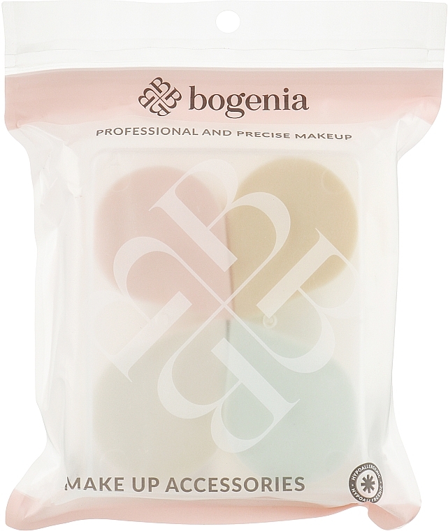 Mini Makeup Sponge Set, 4 pcs, BG317 - Bogenia — photo N1