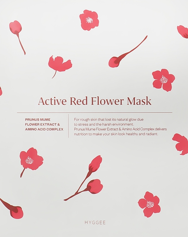 Face Sheet Mask - HYGGEE Active Red Flower Mask — photo N1