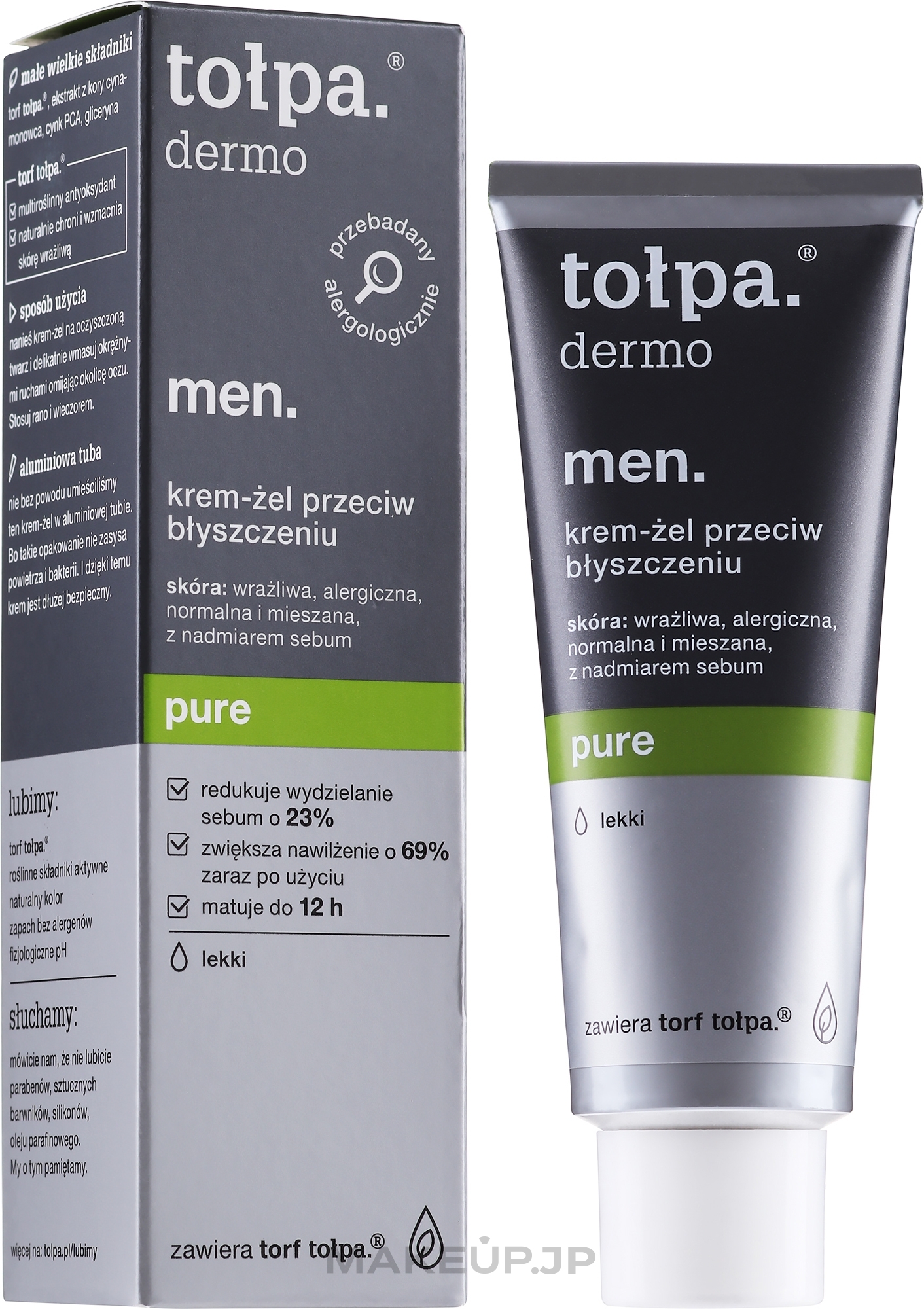 Moisturizing Face Cream-Gel - Tolpa Dermo Men Pure Cream — photo 40 ml