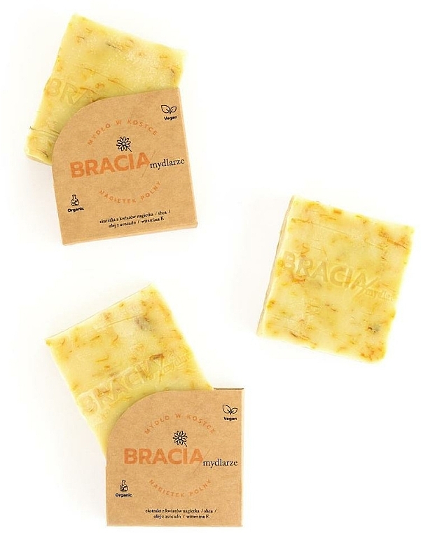 Calendula Solid Soap - Bracia Mydlarze Dry & Sensitive Skin Solid Soap Calendula Field — photo N2