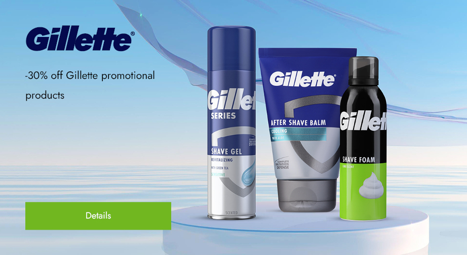 -30% off Gillette promotional products. Prices on the site already include a discount.