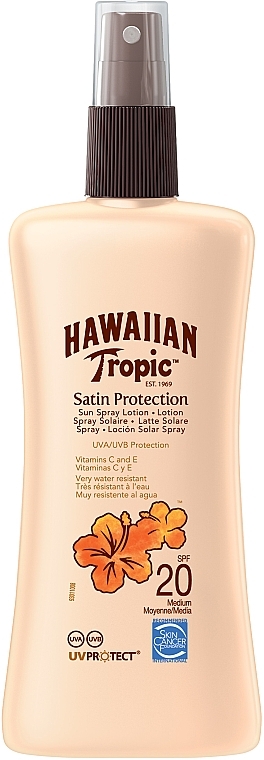 Sun Lotion for Body - Hawaiian Tropic Satin Protection Sun Spray Lotion SPF 20 — photo N1