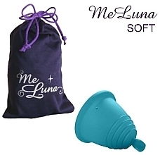 Menstrual Cup with Ball, size S, sea wave - MeLuna Soft Shorty Menstrual Cup Ball — photo N1