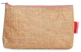 Linen Cosmetic Bag, pink zipper - IDC Institute Linen Cosmetic Bag — photo N1